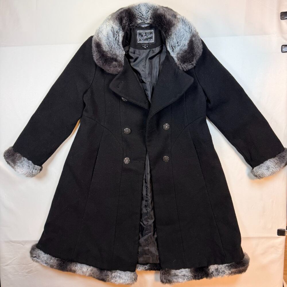 Rothschild Girls Black Faux Wool Dress